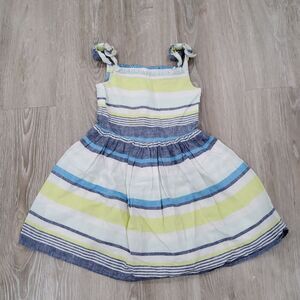 GYMBOREE 5 Striped Blue Safari Dress